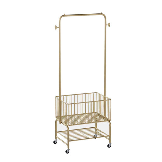 Gorgeous Plain Coat Rack Castors Metal Coat Rack with Storage Shelving Clearhalo 'Entry & Mudroom Furniture' 'furn' 'furn_hall_tree_coat_racks' 'Furniture' 'Hall Trees & Coat Racks' 'hall_tree_coat_racks' 6898215