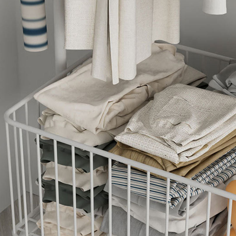 Gorgeous Plain Coat Rack Castors Metal Coat Rack with Storage Shelving Clearhalo 'Entry & Mudroom Furniture' 'furn' 'furn_hall_tree_coat_racks' 'Furniture' 'Hall Trees & Coat Racks' 'hall_tree_coat_racks' 6898216