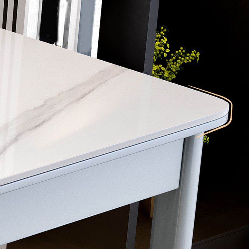 Bureau d'écriture de forme rectangulaire Gris / Blanc / Natural / Black Office Bureau avec tiroirs 1/2/3