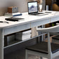 Bureau d'écriture de forme rectangulaire Gris / Blanc / Natural / Black Office Bureau avec tiroirs 1/2/3