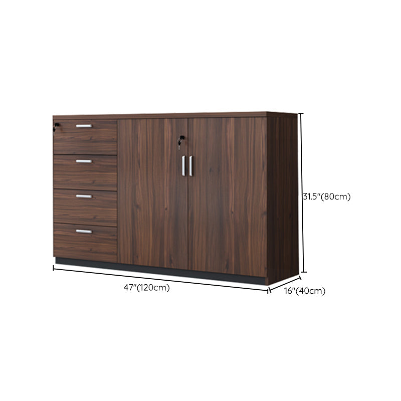 Traditional File Cabinet Wood Frame Key Lock Lateral Filing Cabinet for Office Clearhalo 'Filing Cabinets' 'filling_cabinets' 'furn' 'furn_filling_cabinets' 'Furniture' 'Office Furniture' 6899003