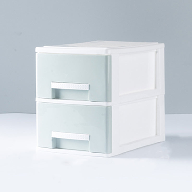 Contemporary File Cabinet Plastic Vertical Filing Cabinet with Drawers for Home Office 6.7"L x 9.4"W x 7.9"H Green Clearhalo 'Filing Cabinets' 'filling_cabinets' 'furn' 'furn_filling_cabinets' 'Furniture' 'Office Furniture' 6899053