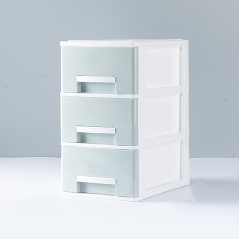 Contemporary File Cabinet Plastic Vertical Filing Cabinet with Drawers for Home Office 6.7"L x 9.4"W x 11.8"H Green Clearhalo 'Filing Cabinets' 'filling_cabinets' 'furn' 'furn_filling_cabinets' 'Furniture' 'Office Furniture' 6899054