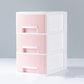Contemporary File Cabinet Plastic Vertical Filing Cabinet with Drawers for Home Office 6.7"L x 9.4"W x 11.8"H Pink Clearhalo 'Filing Cabinets' 'filling_cabinets' 'furn' 'furn_filling_cabinets' 'Furniture' 'Office Furniture' 6899056