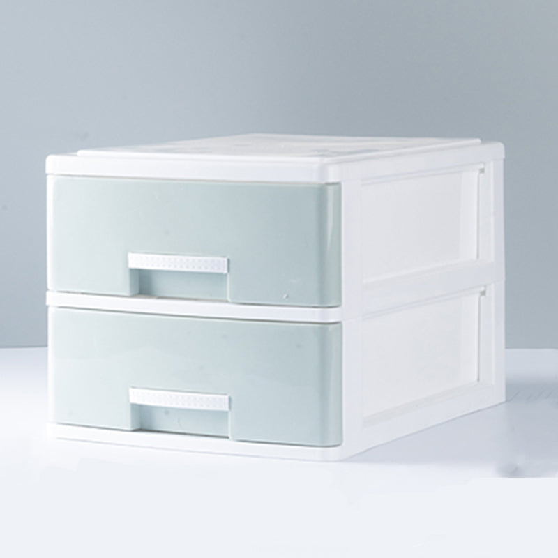 Contemporary File Cabinet Plastic Vertical Filing Cabinet with Drawers for Home Office 9.8"L x 13.4"W x 8.7"H Green Clearhalo 'Filing Cabinets' 'filling_cabinets' 'furn' 'furn_filling_cabinets' 'Furniture' 'Office Furniture' 6899059