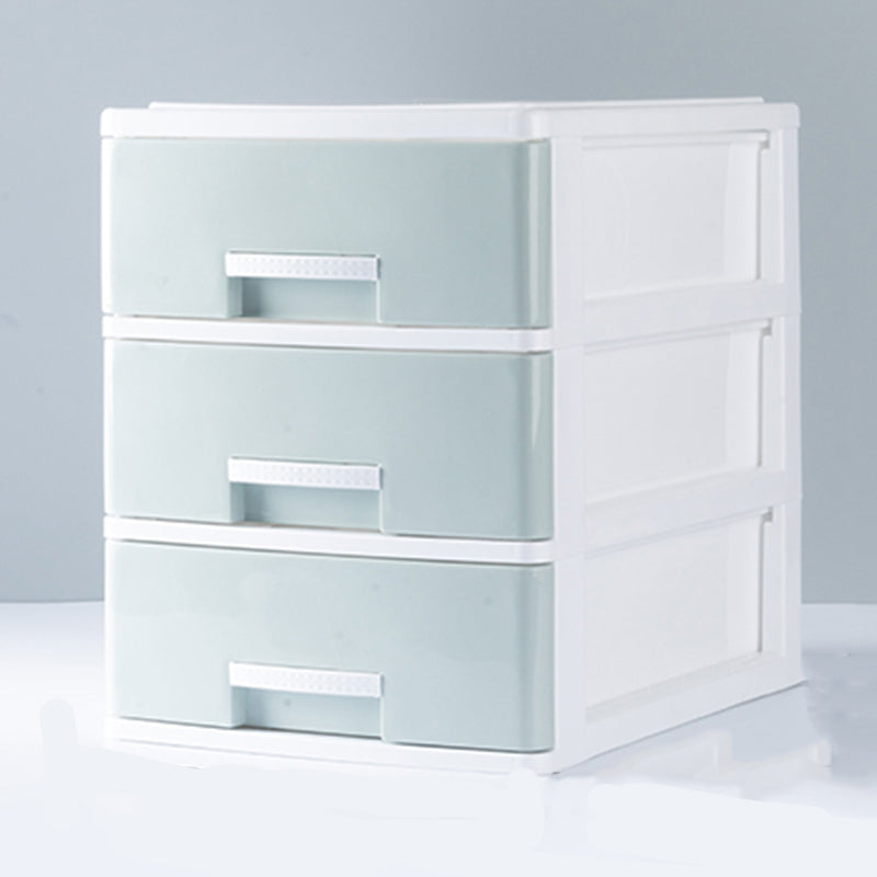 Contemporary File Cabinet Plastic Vertical Filing Cabinet with Drawers for Home Office 9.8"L x 13.4"W x 12.6"H Green Clearhalo 'Filing Cabinets' 'filling_cabinets' 'furn' 'furn_filling_cabinets' 'Furniture' 'Office Furniture' 6899061