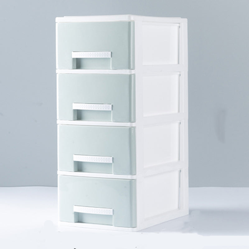 Contemporary File Cabinet Plastic Vertical Filing Cabinet with Drawers for Home Office 6.7"L x 9.4"W x 15.7"H Green Clearhalo 'Filing Cabinets' 'filling_cabinets' 'furn' 'furn_filling_cabinets' 'Furniture' 'Office Furniture' 6899066