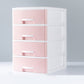 Contemporary File Cabinet Plastic Vertical Filing Cabinet with Drawers for Home Office 9.8"L x 13.4"W x 16.5"H Pink Clearhalo 'Filing Cabinets' 'filling_cabinets' 'furn' 'furn_filling_cabinets' 'Furniture' 'Office Furniture' 6899067