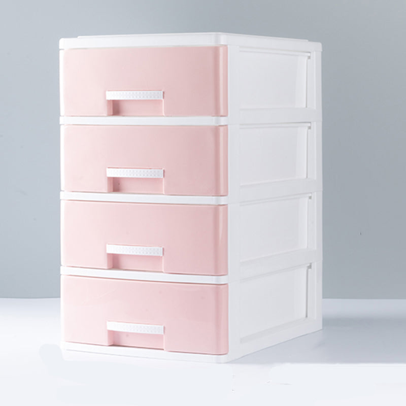 Contemporary File Cabinet Plastic Vertical Filing Cabinet with Drawers for Home Office 9.8"L x 13.4"W x 16.5"H Pink Clearhalo 'Filing Cabinets' 'filling_cabinets' 'furn' 'furn_filling_cabinets' 'Furniture' 'Office Furniture' 6899067