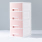 Contemporary File Cabinet Plastic Vertical Filing Cabinet with Drawers for Home Office 6.7"L x 9.4"W x 15.7"H Pink Clearhalo 'Filing Cabinets' 'filling_cabinets' 'furn' 'furn_filling_cabinets' 'Furniture' 'Office Furniture' 6899068