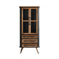 Black Metal Display Stand Glass Doors Traditional Curio Cabinet https: res.litfad.com site img item 2022 12 25 6904644 1200x1200.jpg 3 Clearhalo 'Display & China Cabinets' 'display_china_cabinets' 'furn' 'furn_display_china_cabinets' 'Furniture' 'Kitchen & Dining Furniture' 6904644