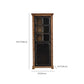 Black Metal Display Stand Glass Doors Traditional Curio Cabinet Clearhalo 'Display & China Cabinets' 'display_china_cabinets' 'furn' 'furn_display_china_cabinets' 'Furniture' 'Kitchen & Dining Furniture' 6904651