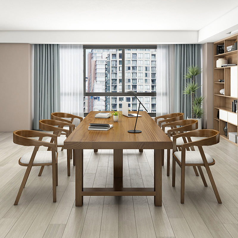 Solid Wood Rectangular Office Desk Industrial 29.53" Tall Writing Desk Clearhalo 'furn' 'furn_office_desk' 'Furniture' 'Office Desks' 'Office Furniture' 'office_desk' 6904794