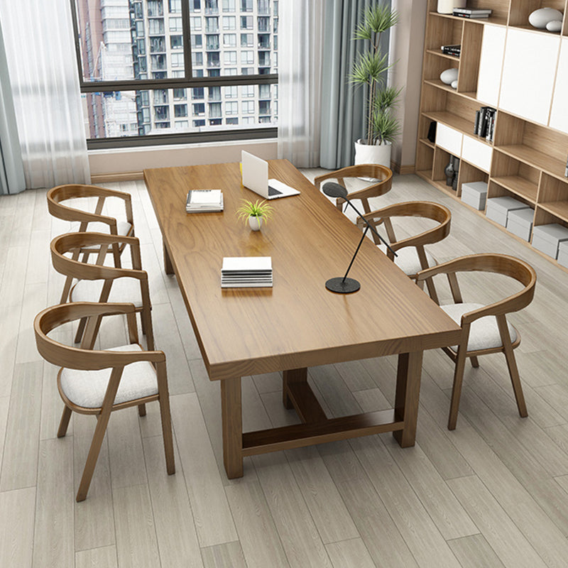 Solid Wood Rectangular Office Desk Industrial 29.53" Tall Writing Desk Clearhalo 'furn' 'furn_office_desk' 'Furniture' 'Office Desks' 'Office Furniture' 'office_desk' 6904795