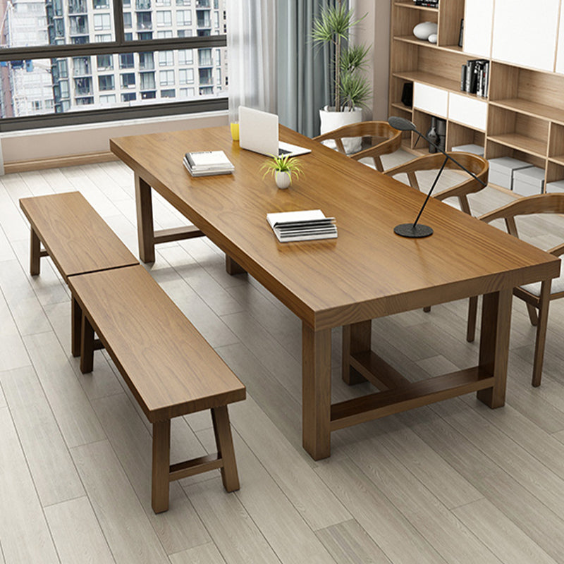 Solid Wood Rectangular Office Desk Industrial 29.53" Tall Writing Desk Clearhalo 'furn' 'furn_office_desk' 'Furniture' 'Office Desks' 'Office Furniture' 'office_desk' 6904801