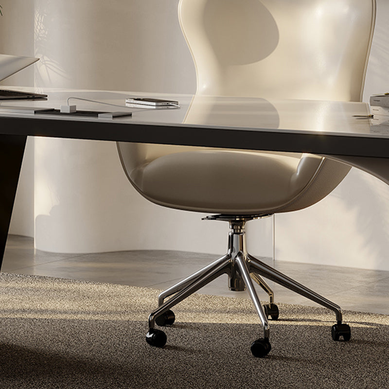 Modern Stone Office Desk Rectangular Shape Task Desk with 3-Drawers for Office Clearhalo 'furn' 'furn_office_desk' 'Furniture' 'Office Desks' 'Office Furniture' 'office_desk' 6904834