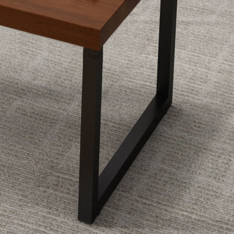 Industrial Solid Wood Writing Desk Sled Base Rectangular Office Desk with Iron Legs