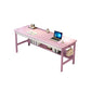 Solid Wood Rectangle Writing Desk Modern 29.53" Tall Office Desk with 3 Drawers Pink Clearhalo 'furn' 'furn_office_desk' 'Furniture' 'Office Desks' 'Office Furniture' 'office_desk' 6904878