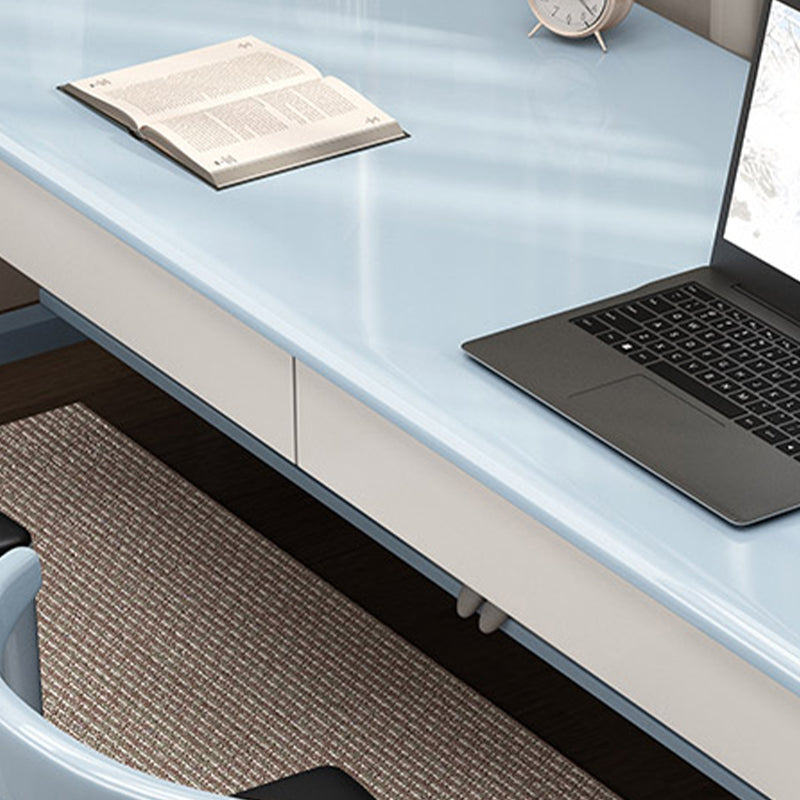 Solid Wood Rectangle Writing Desk Modern 29.53" Tall Office Desk with 3 Drawers Clearhalo 'furn' 'furn_office_desk' 'Furniture' 'Office Desks' 'Office Furniture' 'office_desk' 6904888