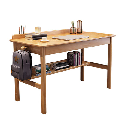 Modern Solid Wood Rectangle Office Desk 1-shelf 29.53-inch Tall Writing Desk Natural Clearhalo 'furn' 'furn_office_desk' 'Furniture' 'Office Desks' 'Office Furniture' 'office_desk' 6904895