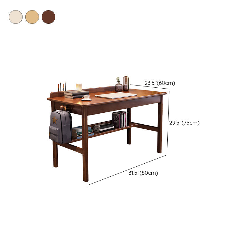 Modern Solid Wood Rectangle Office Desk 1-shelf 29.53-inch Tall Writing Desk Clearhalo 'furn' 'furn_office_desk' 'Furniture' 'Office Desks' 'Office Furniture' 'office_desk' 6904905
