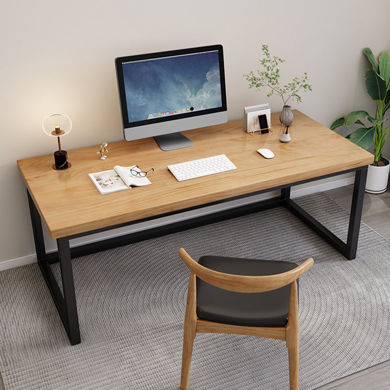 Industrial Solid Wood Office Desk 29.53" Tall Rectangular Writing Desk with Sled Base Clearhalo 'furn' 'furn_office_desk' 'Furniture' 'Office Desks' 'Office Furniture' 'office_desk' 6904911