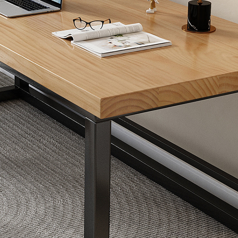 Industrial Solid Wood Office Desk 29.53" Tall Rectangular Writing Desk with Sled Base Clearhalo 'furn' 'furn_office_desk' 'Furniture' 'Office Desks' 'Office Furniture' 'office_desk' 6904915