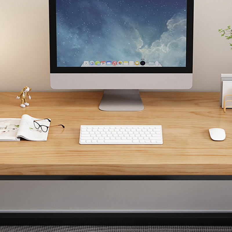 Industrial Solid Wood Office Desk 29.53" Tall Rectangular Writing Desk with Sled Base Clearhalo 'furn' 'furn_office_desk' 'Furniture' 'Office Desks' 'Office Furniture' 'office_desk' 6904916