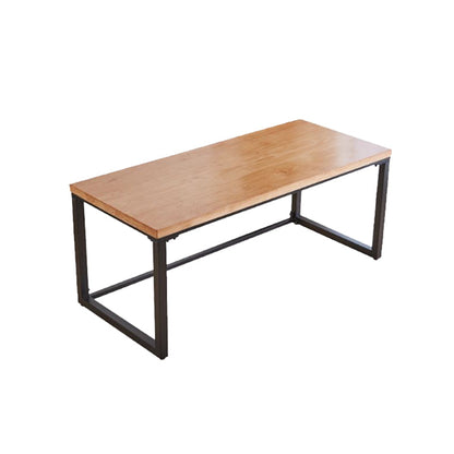 Industrial Solid Wood Writing Desk Sled Base 29.53" Tall Office Desk with Iron Legs 86.6"L x 31.5"W x 29.5"H Clearhalo 'furn' 'furn_office_desk' 'Furniture' 'Office Desks' 'Office Furniture' 'office_desk' 6904933