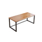 Industrial Solid Wood Writing Desk Sled Base 29.53" Tall Office Desk with Iron Legs Clearhalo 'furn' 'furn_office_desk' 'Furniture' 'Office Desks' 'Office Furniture' 'office_desk' 6904937