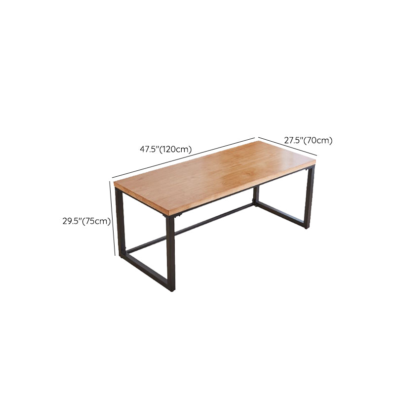 Industrial Solid Wood Writing Desk Sled Base 29.53" Tall Office Desk with Iron Legs Clearhalo 'furn' 'furn_office_desk' 'Furniture' 'Office Desks' 'Office Furniture' 'office_desk' 6904942