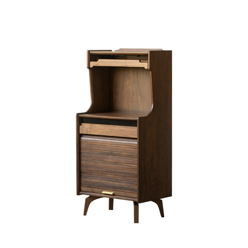 Mid-Century Accent Cabinet Bar Pulls Handle Design Storage Cabinet with Door Dark Walnut Clearhalo 'Cabinets & Chests' 'cabinets_chests' 'furn' 'furn_cabinets_chests' 'Furniture' 'Living Room Furniture' 6905064