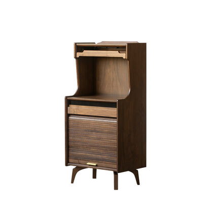 Mid-Century Accent Cabinet Bar Pulls Handle Design Storage Cabinet with Door Dark Walnut Clearhalo 'Cabinets & Chests' 'cabinets_chests' 'furn' 'furn_cabinets_chests' 'Furniture' 'Living Room Furniture' 6905064