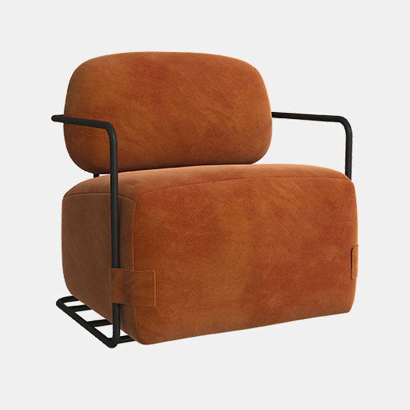 Contemporary Solid Color Accent Armchair Arms Included Orange Arm Chair for Living Room Clearhalo 'Accent Chairs' 'accent_chairs' 'Chairs & Seating' 'furn' 'furn_accent_chairs' 'Furniture' 'Living Room Furniture' 6905091