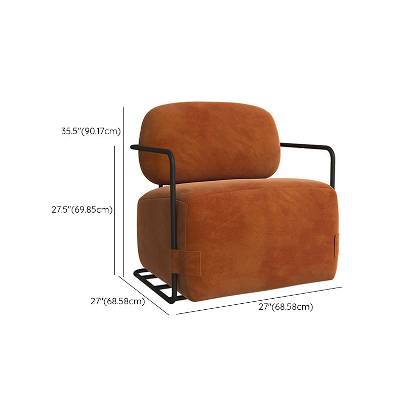 Contemporary Solid Color Accent Armchair Arms Included Orange Arm Chair for Living Room Clearhalo 'Accent Chairs' 'accent_chairs' 'Chairs & Seating' 'furn' 'furn_accent_chairs' 'Furniture' 'Living Room Furniture' 6905096