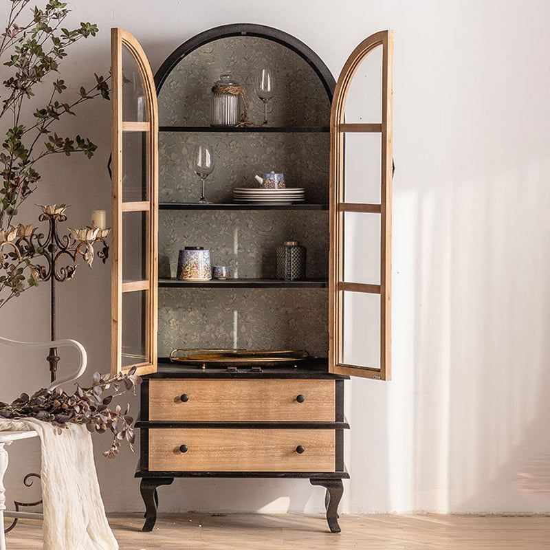 Half Circle Accent Cabinet Solid Wood Storage Cabinet with Drawer Clearhalo 'Cabinets & Chests' 'cabinets_chests' 'furn' 'furn_cabinets_chests' 'Furniture' 'Living Room Furniture' 6905167