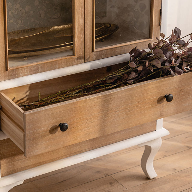 Half Circle Accent Cabinet Solid Wood Storage Cabinet with Drawer Clearhalo 'Cabinets & Chests' 'cabinets_chests' 'furn' 'furn_cabinets_chests' 'Furniture' 'Living Room Furniture' 6905170