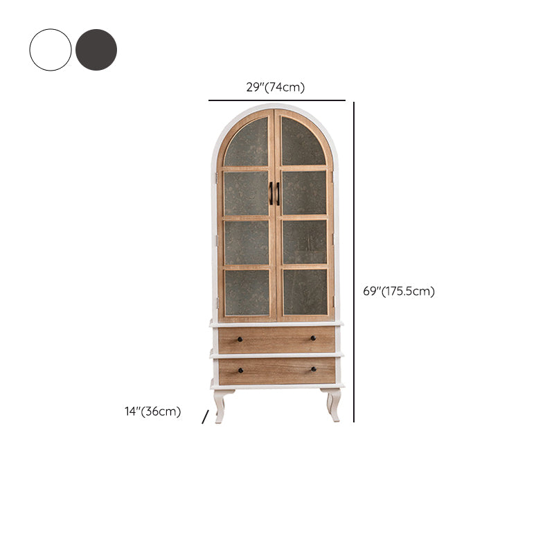 Half Circle Accent Cabinet Solid Wood Storage Cabinet with Drawer Clearhalo 'Cabinets & Chests' 'cabinets_chests' 'furn' 'furn_cabinets_chests' 'Furniture' 'Living Room Furniture' 6905174