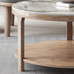 Mesa de centro moderna redonda de 3 patas, sin juego de mesa de centro angustiante con estante