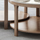 Mesa de centro moderna redonda de 3 patas, sin juego de mesa de centro angustiante con estante