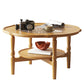 Table basse à 4 pieds sans ensemble de table basse en bois massif pénible avec étagère