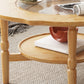 Table basse à 4 pieds sans ensemble de table basse en bois massif pénible avec étagère