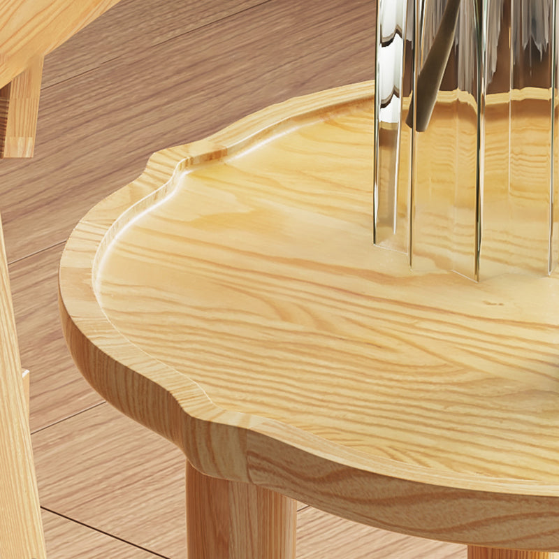 Table basse à 4 pieds sans ensemble de table basse en bois massif pénible avec étagère