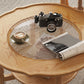 Table basse à 4 pieds sans ensemble de table basse en bois massif pénible avec étagère
