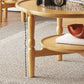 Table basse à 4 pieds sans ensemble de table basse en bois massif pénible avec étagère