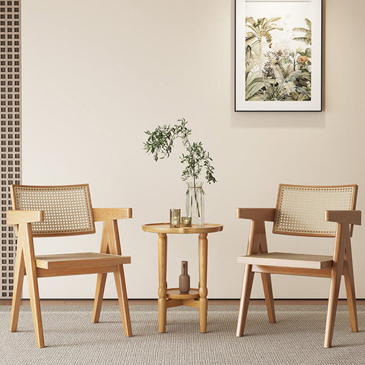 Mesa de café de 4 piernas sin angustiante mesa de café de madera maciza con estante