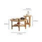 Table basse à 4 pieds sans ensemble de table basse en bois massif pénible avec étagère