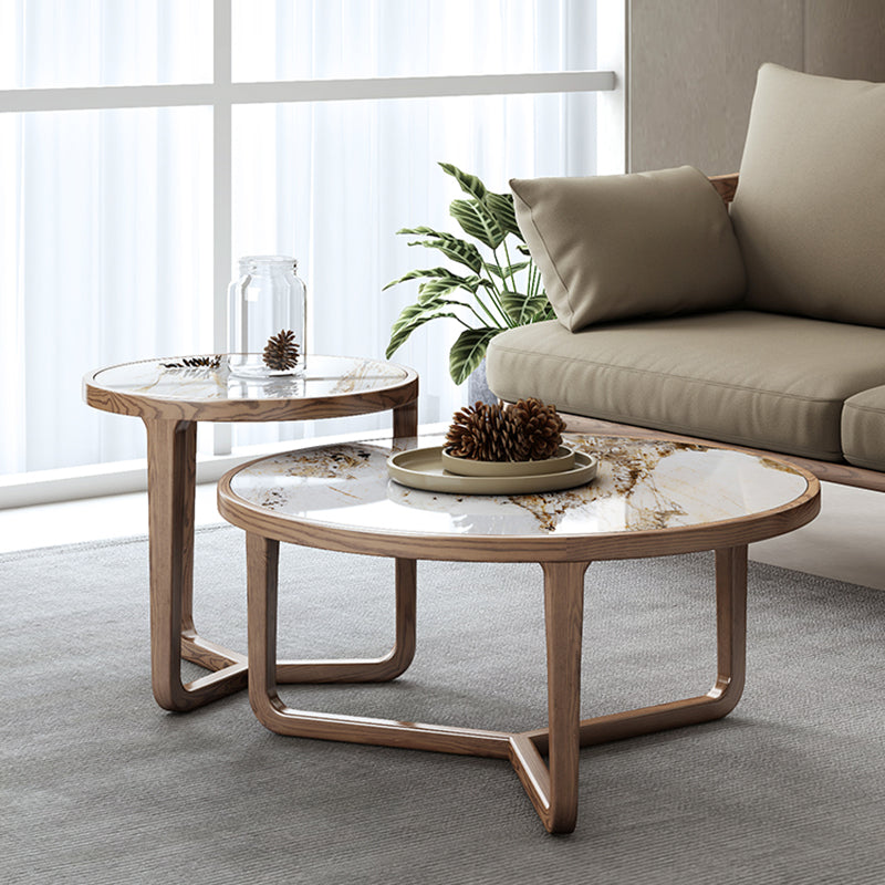 Table basse moderne en ardoise sans ensemble de table basse ronde pénible