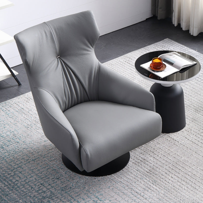 Reclinabile sedia alare in pelle incollata con poltrona da letto a gamba singola