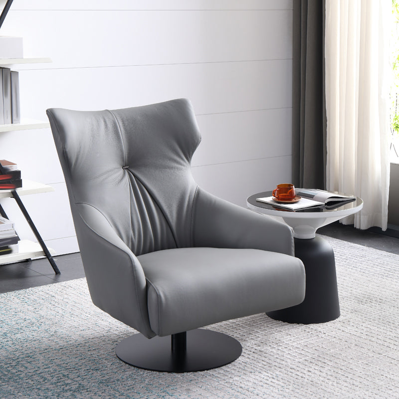 Reclinabile sedia alare in pelle incollata con poltrona da letto a gamba singola